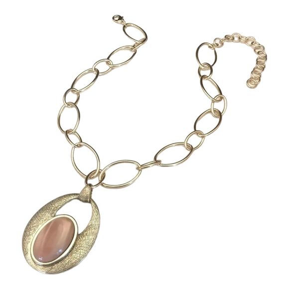 New Boutique Statement Necklace Iridescent Cabochon Premier Urban Chic 8R - Picture 2 of 11